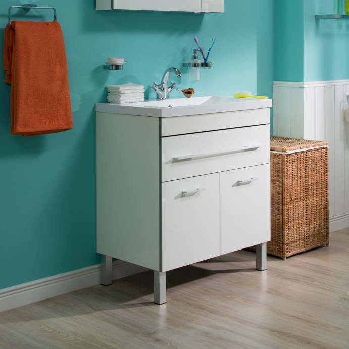 Тумба с раковиной Aquanet Верона 90 белая, 1 ящик, 2 двери - 0