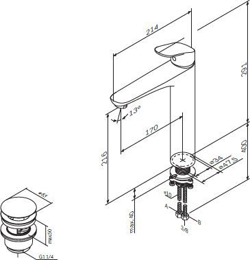 Смеситель AM.PM Like F8092200 для раковины, с донным клапаном + Сертификат AM.PM на 30 дней подписки на медиасервис - 10