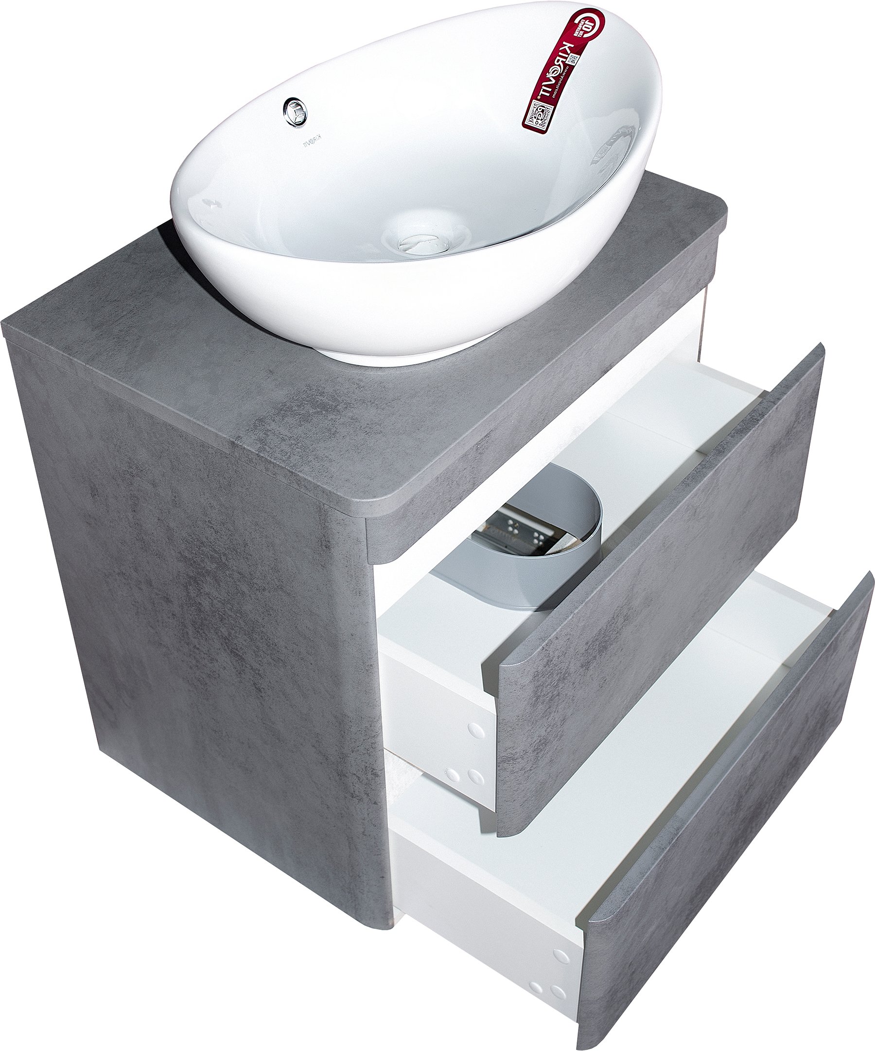 Тумба для комплекта Style Line Атлантика 70 Люкс Plus, подвесная, бетон тёмный СС-00002282 - 4