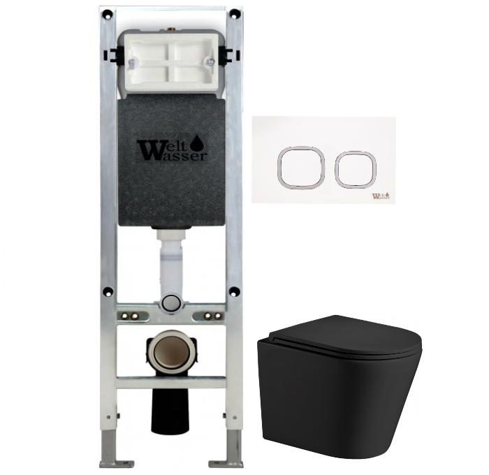 Комплект Weltwasser AMBERG 350 ST + SALZBACH 004 MT-BL + AMBERG RD-WT  10000006582 - 0