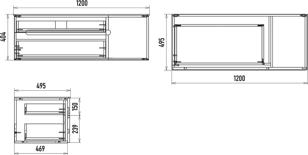 Тумба под раковину Misty Роял 120 черная матовая П-Роя-01120-021П2Я - 3