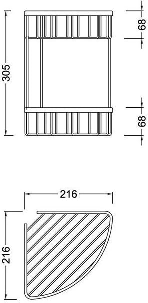 Полка угловая двойная Timo Nelson 150082/00 хром - 1