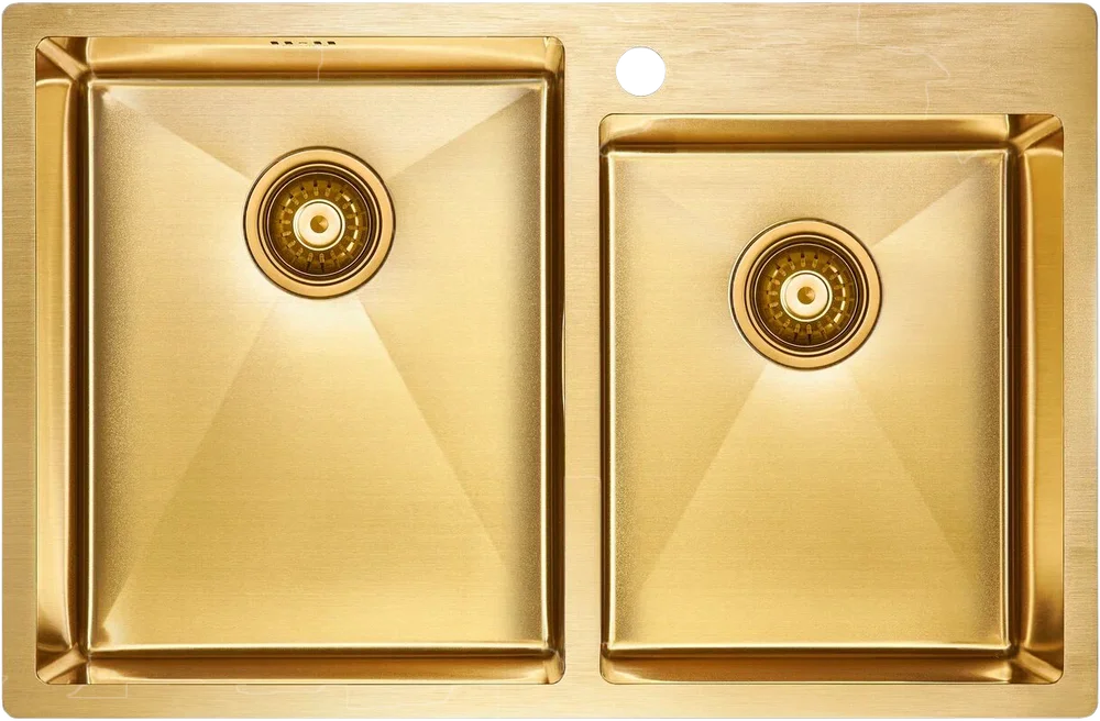 Мойка кухонная Paulmark Helfer 78 брашированное золото PM237851-BG - 0