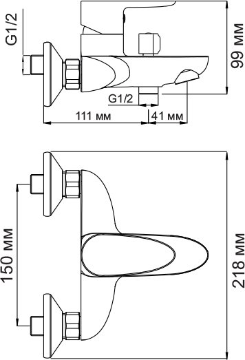 Смеситель Wasserkraft Leine 3501 для ванны с душем - 7