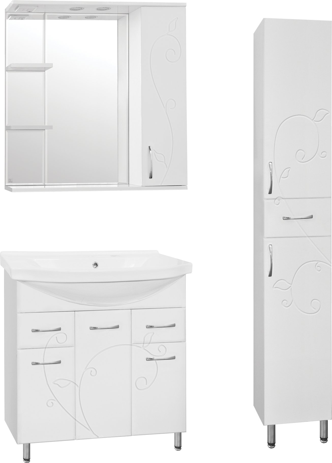 Тумба с раковиной Style Line Эко Фьюжн №26 80 белая - 4