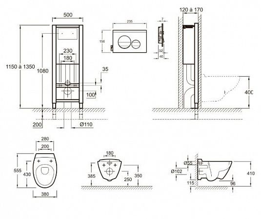 Комплект Jacob Delafon Presquile E21743RU кнопка хром E21743RU-00 - 4