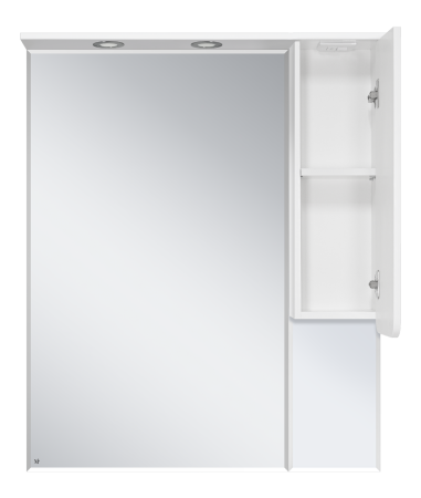 Зеркало-шкаф Misty Чегет 85 правое белое глянцевое П-Чег-02085-01П - 1