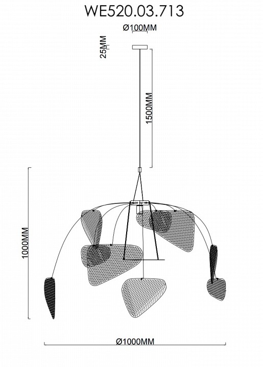 Подвесной светильник Wertmark Palma WE520.03.713 - 1