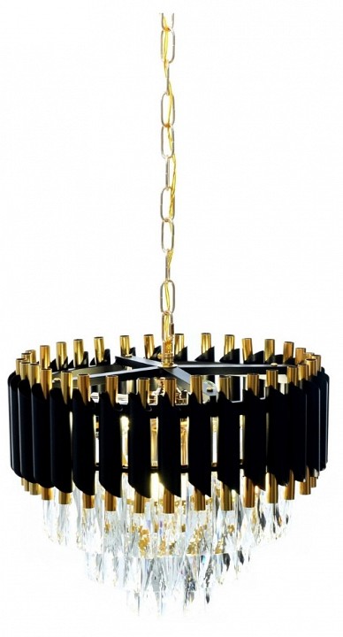 Подвесная люстра LUMINA DECO Funneli LDP 6003-400 BK+F.GD - 2
