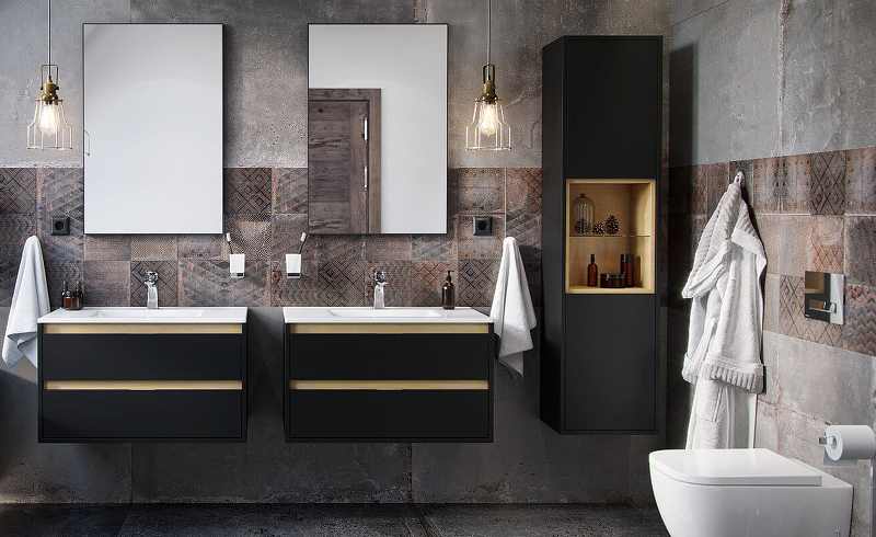 Тумба под раковину EXCELLENT Tuto 60 черный матовый - светлое дерево MLEX.0103.600.BKBL - 2