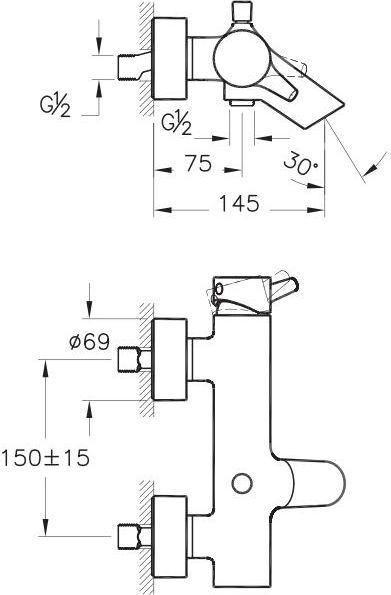 Смеситель для ванны Vitra Nest Trendy хром  A42242EXP - 1