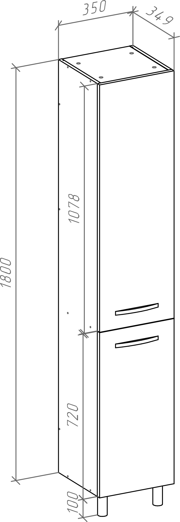 Шкаф-пенал Bellezza Анкона 35 R 4629604001013 - 2