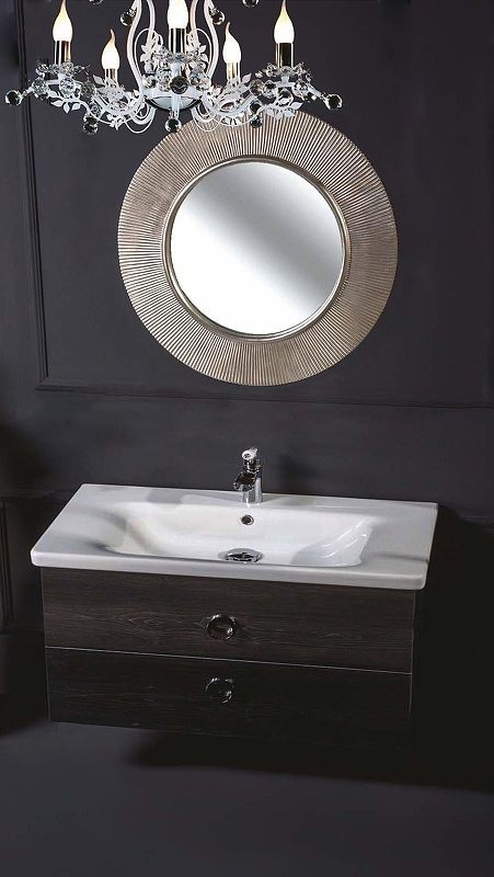 Тумба под раковину Armadi Art NeoArt 100 раковина моноблок темное дерево 830-100-BW - 2