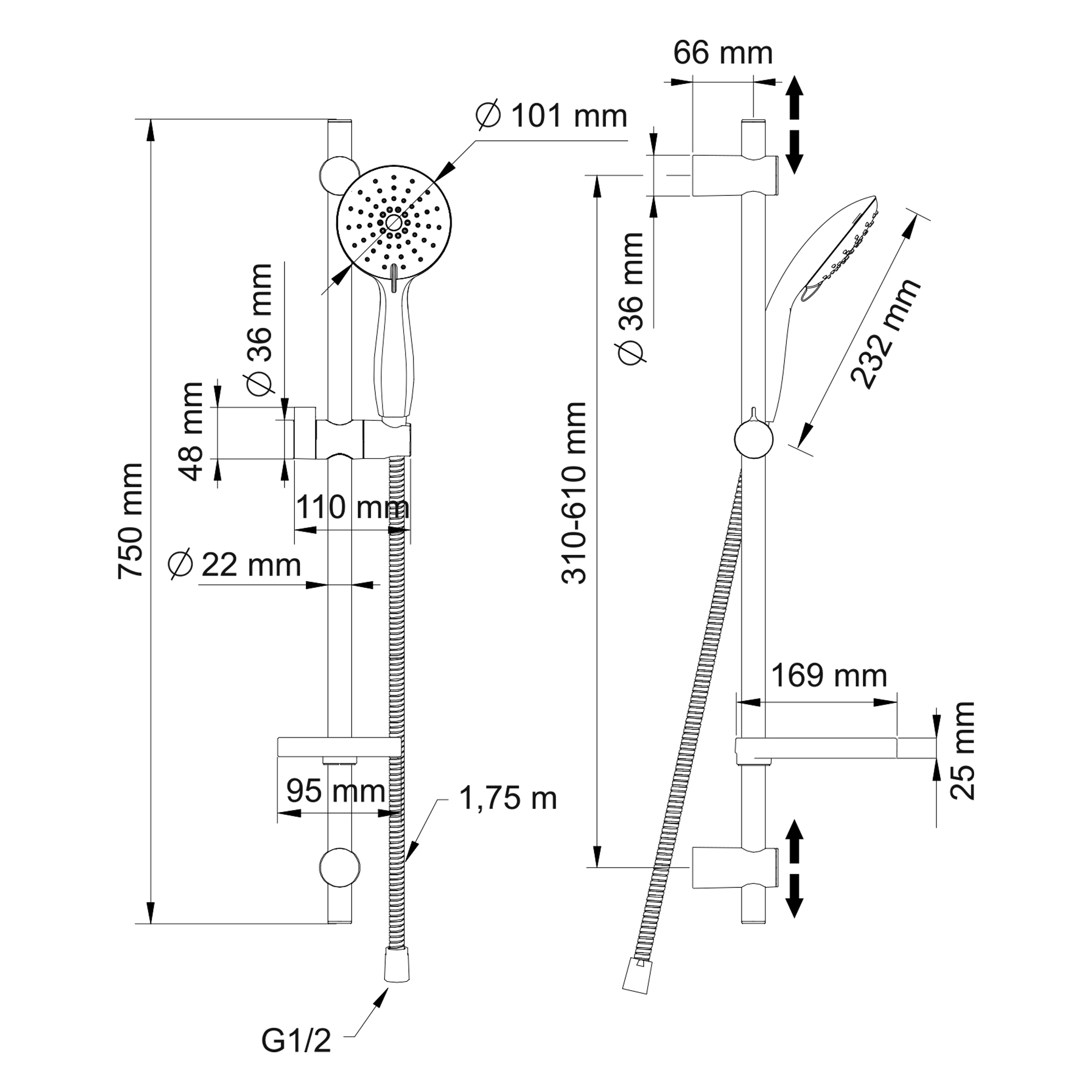 Swedbe Calypso душевой комплект, 5081 - 8
