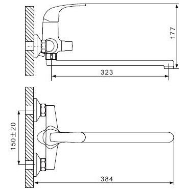 Смеситель для ванны Gappo Hanm G2235 - 1