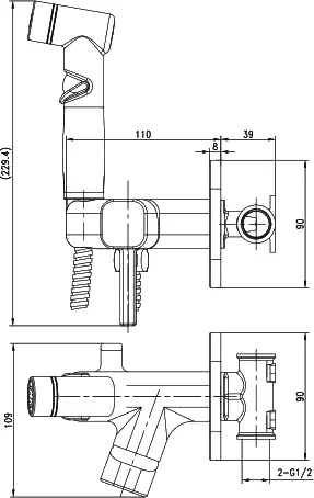 Гигиенический душ Lemark Solo графит  LM7165GM - 1