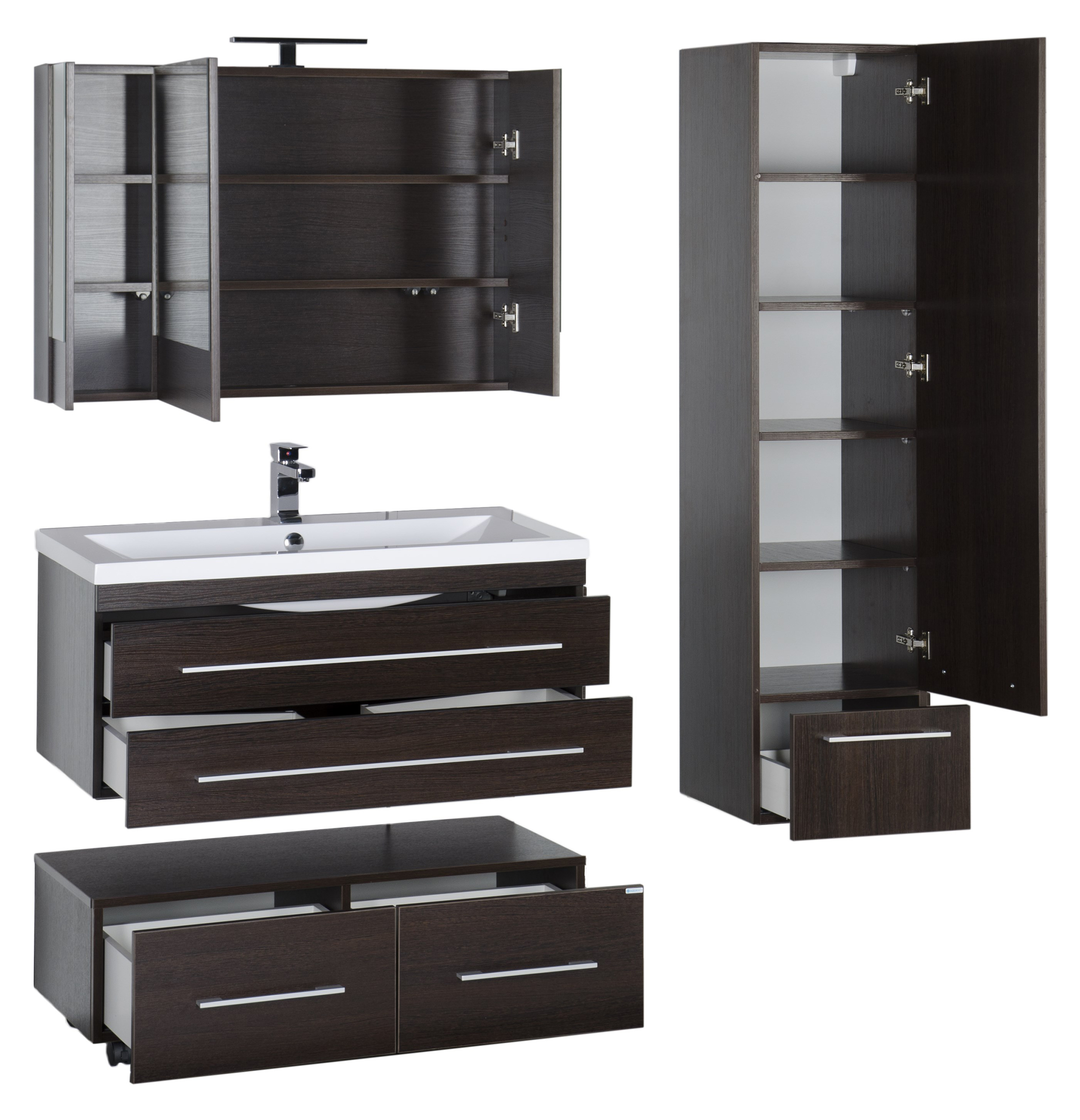 Тумба Aquanet Нота 100 подкатная венге 00170750 - 13