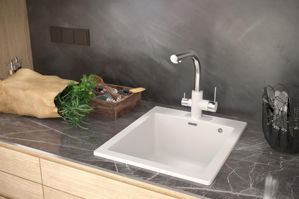 Мойка кухонная Paulmark Praktisch 51 белый матовый PM105152-WH - 2