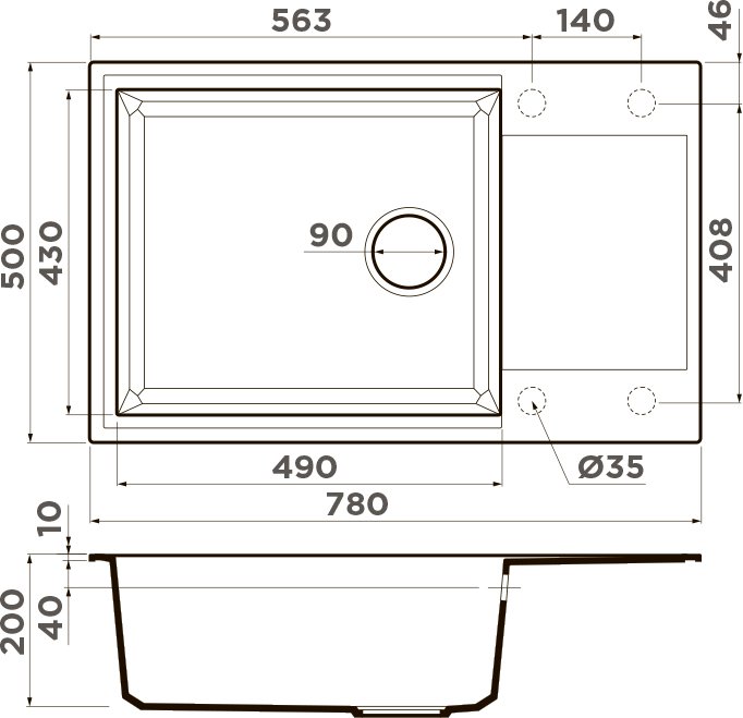 Мойка кухонная Omoikiri Sakaime 78-LB шампань 4993905 - 2