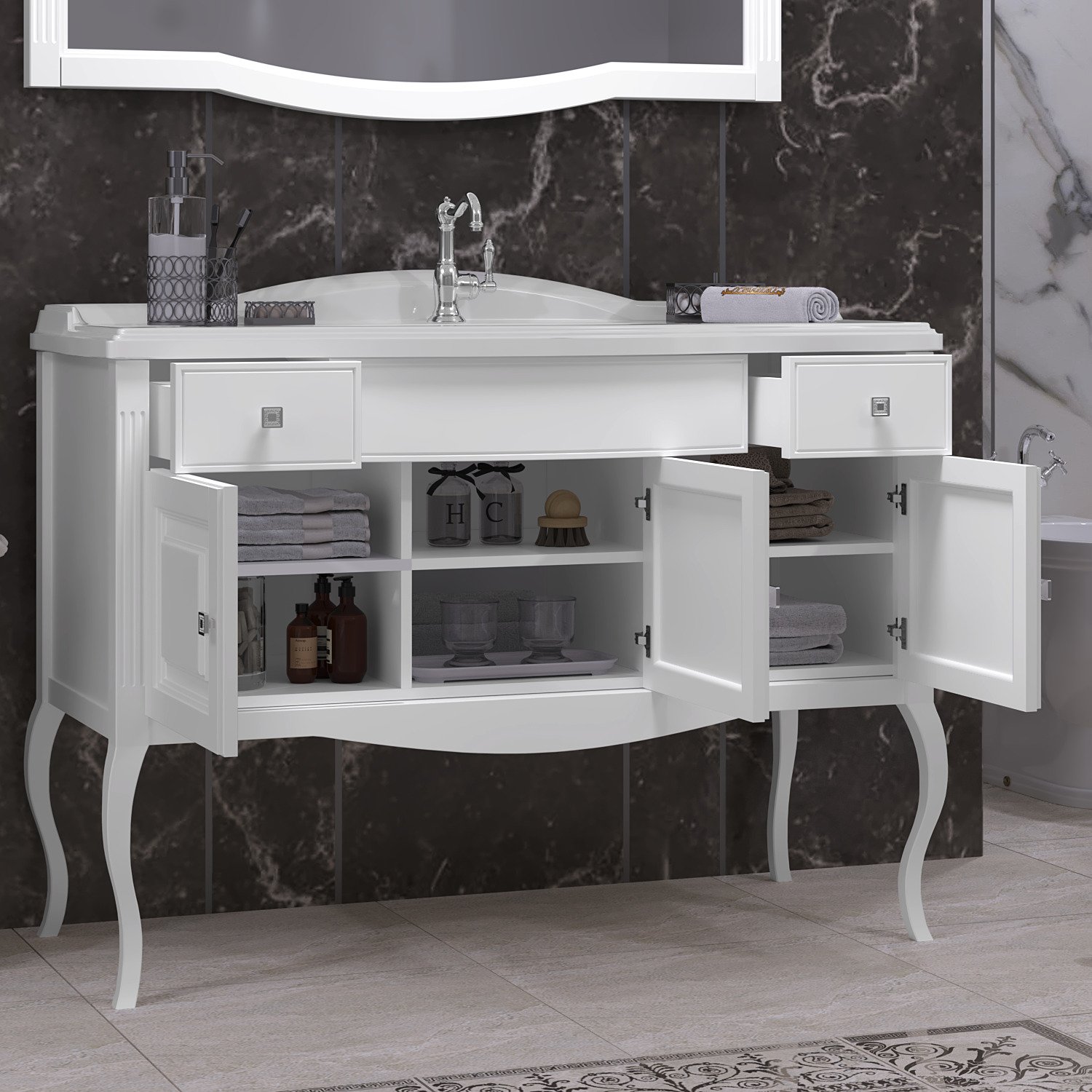 Тумба с раковиной Opadiris Лаура 120 белая матовая - 6