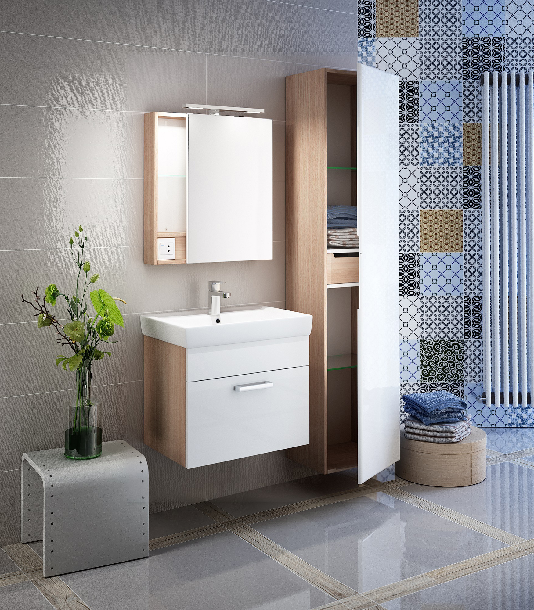 Тумба для комплекта IDDIS Mirro 50 подвесная, белая, дерево MIR50W0i95 - 1