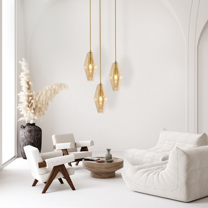 Подвесной светильник Eurosvet Prism 50236/3 янтарный - 1