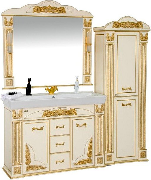 Зеркало Misty Барокко 120 бежевое, патина Л-Бар02120-033 - 6