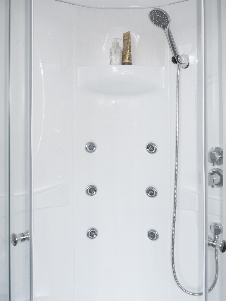 Душевая кабина Royal Bath HP 90x90 профиль белый стекло прозрачное с гидромассажем RB90HP2-T - 2