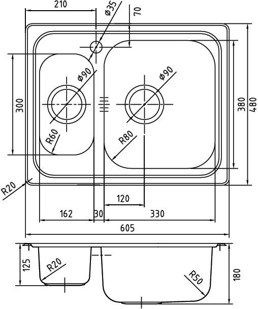 Мойка кухонная Iddis Strit STR60SZi77 - 1
