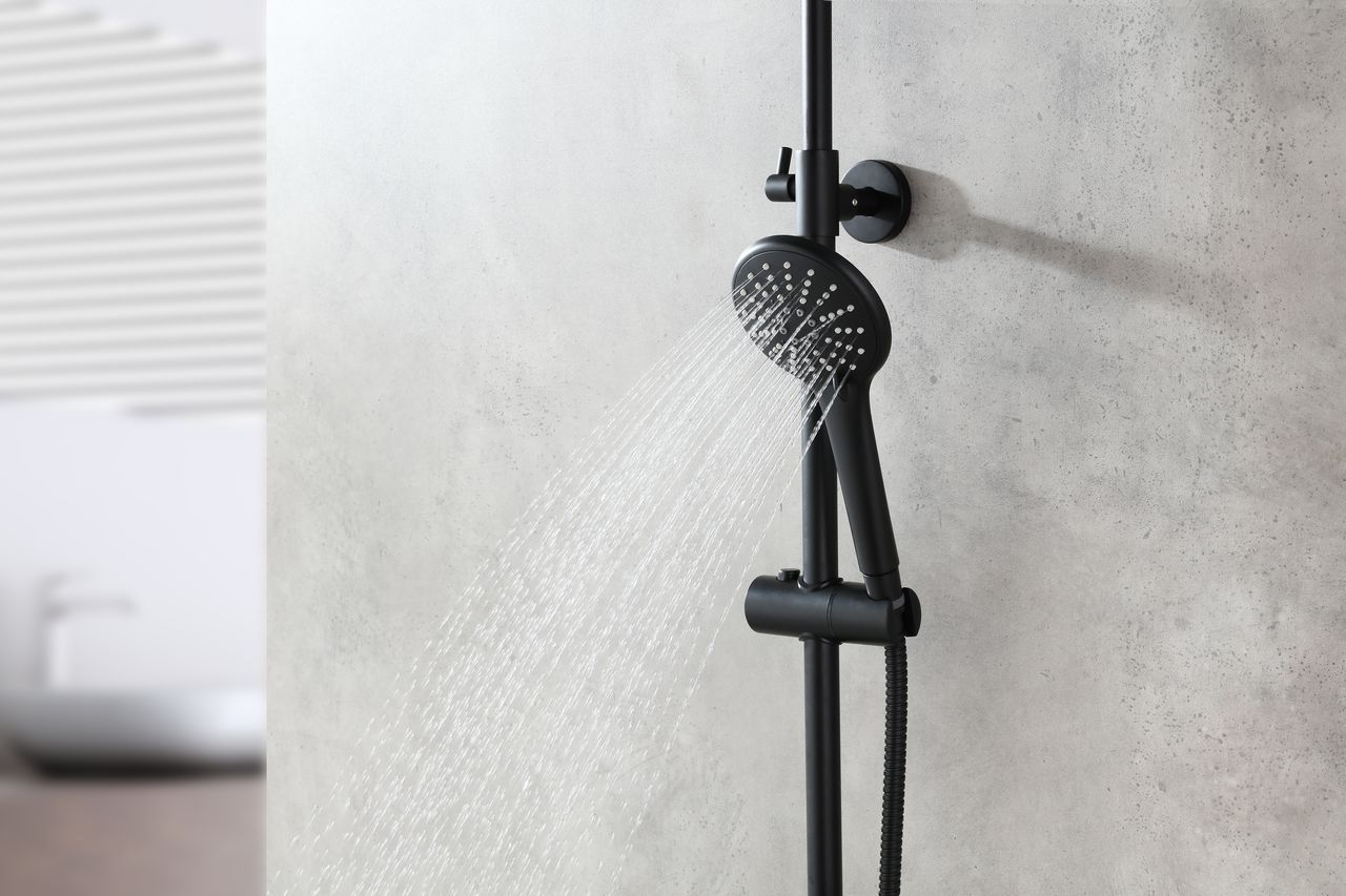 Душевая стойка Lemark Bronx c термостатом, черная LM3770BL - 2