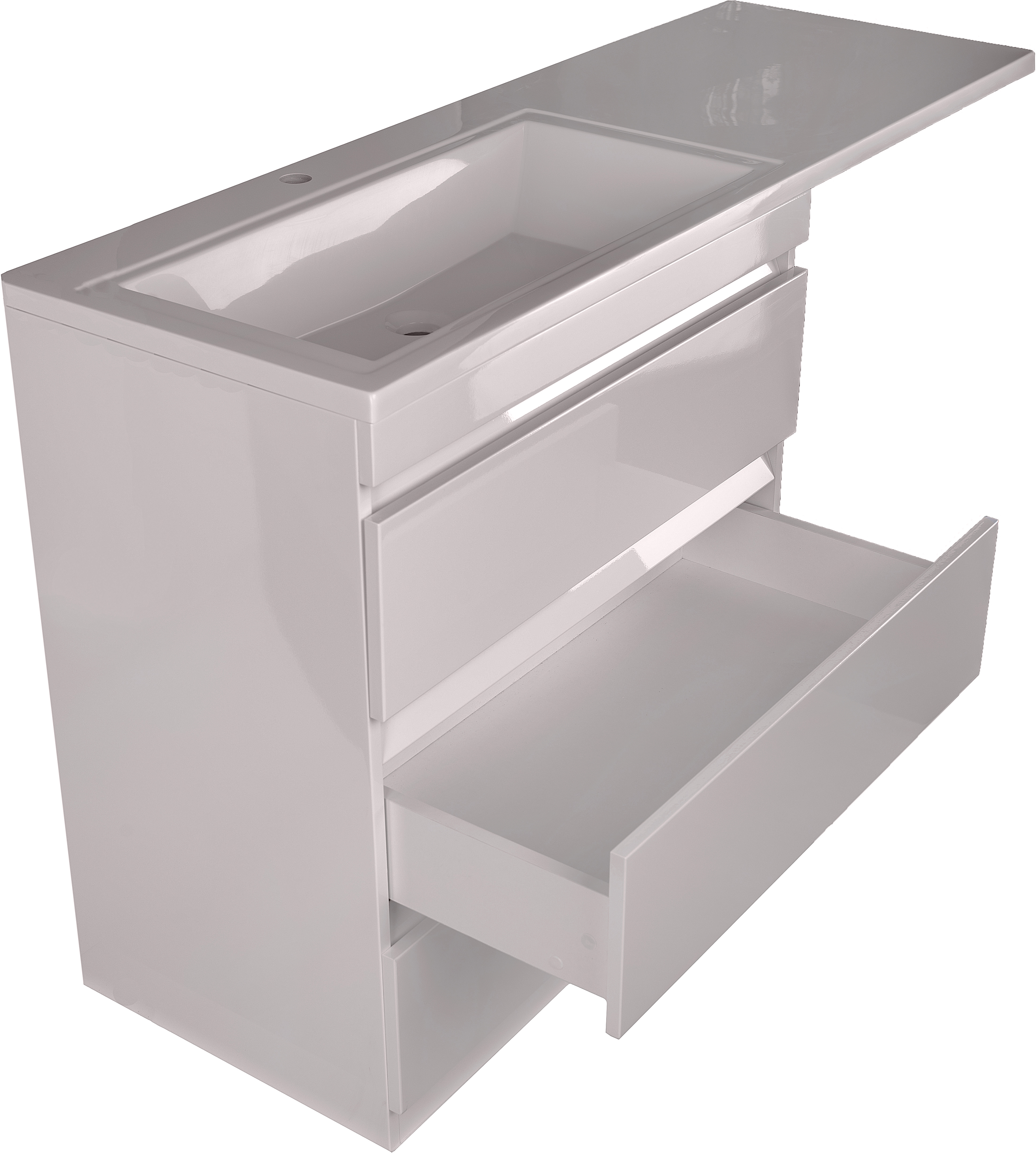 Тумба для комплекта Style Line Даллас 140 люкс, белая СС-00002221 - 3