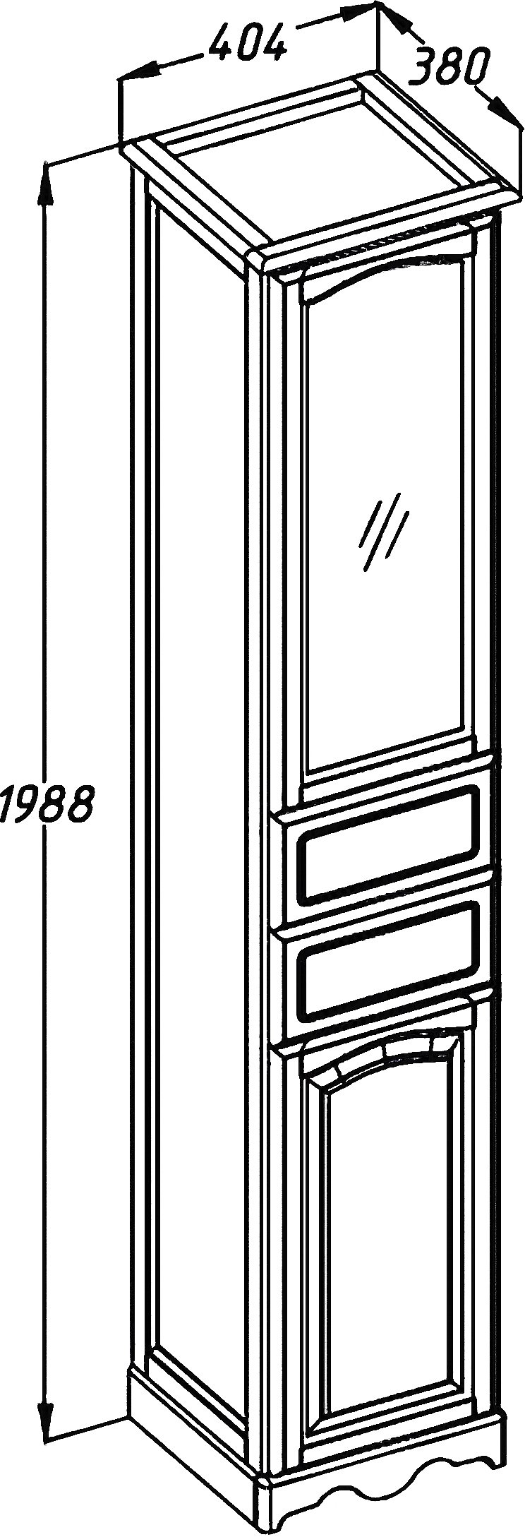 Шкаф-пенал Opadiris Риспекто 40 L слоновая кость Z0000006261 - 3