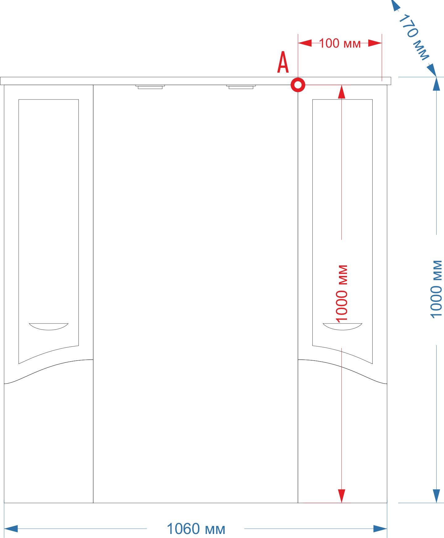 Мебель для ванной Misty Дрея 105 6 ящиков - 10