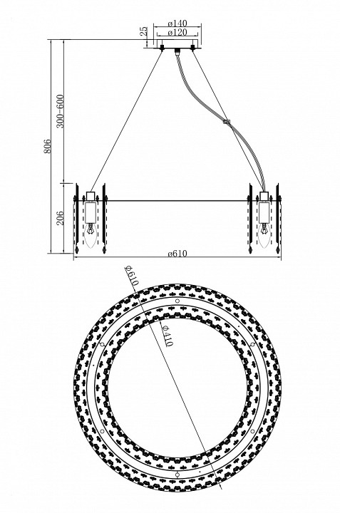 Подвесная люстра Maytoni Rocio MOD036PL-12N - 2