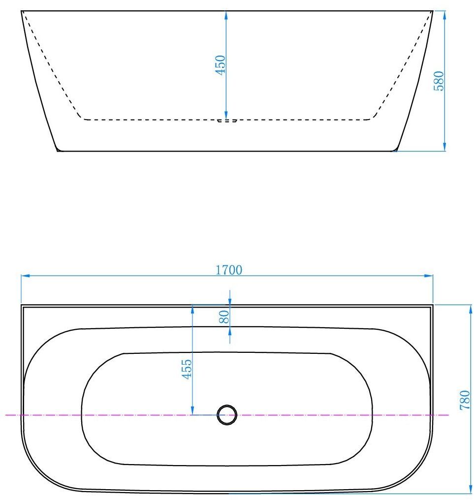 Акриловая ванна Allen Brau Priority 1 170x80, белая матовая 2.31001.21 - 1