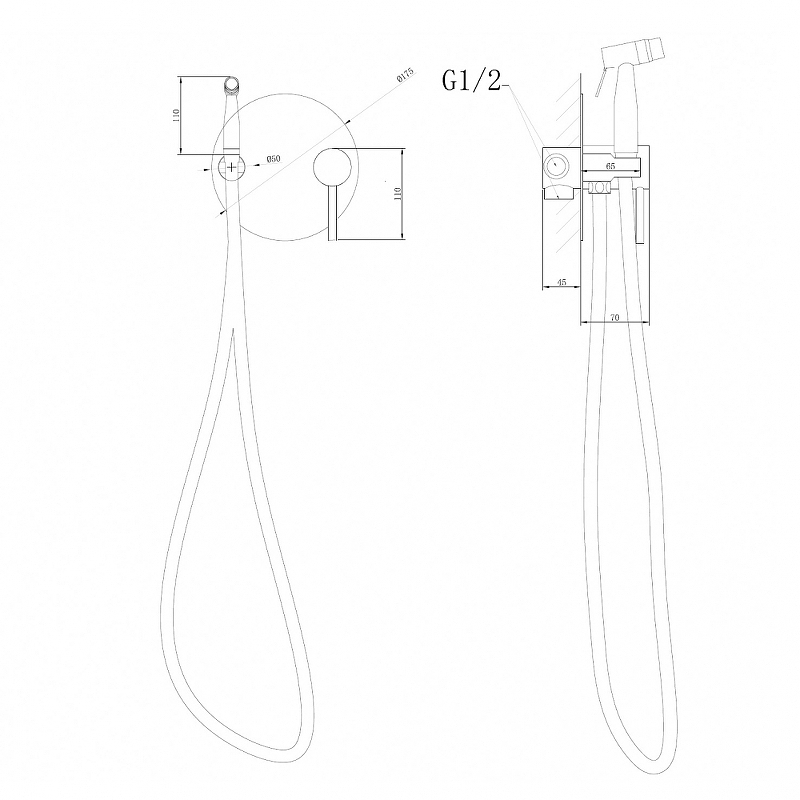 Гигиенический душ Abber Emotion золото матовое AF8826G - 2