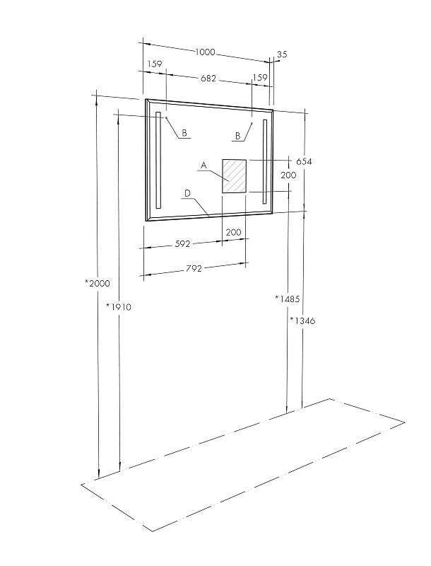Зеркало Aquaton Отель 100 с подсветкой с функцией антипар 1A107402OT010 - 4