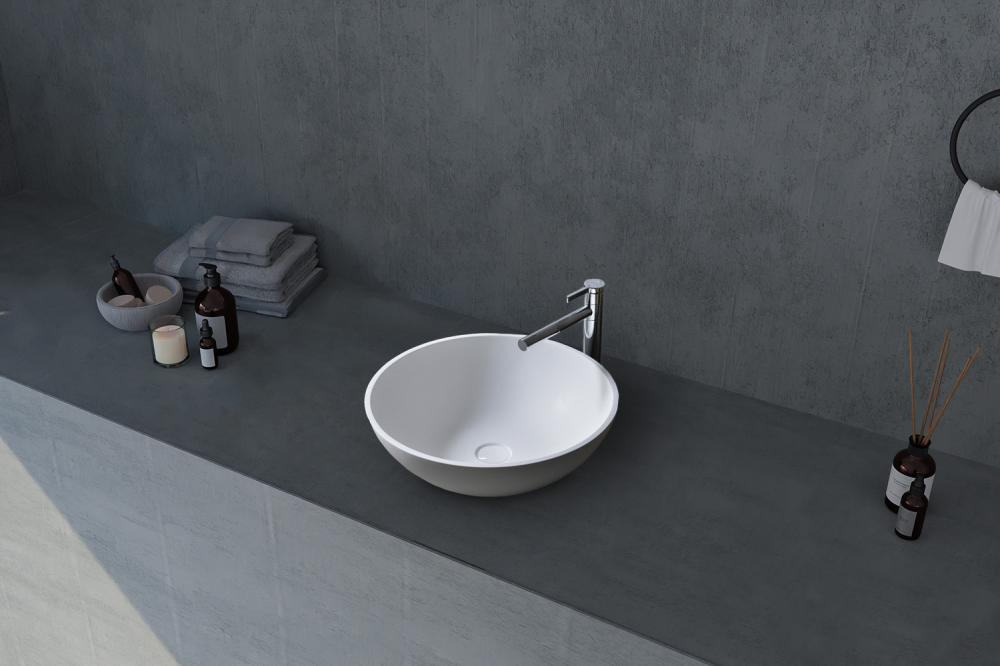 Раковина накладная Abber Stein 40х40 белый матовый AS2608 - 2