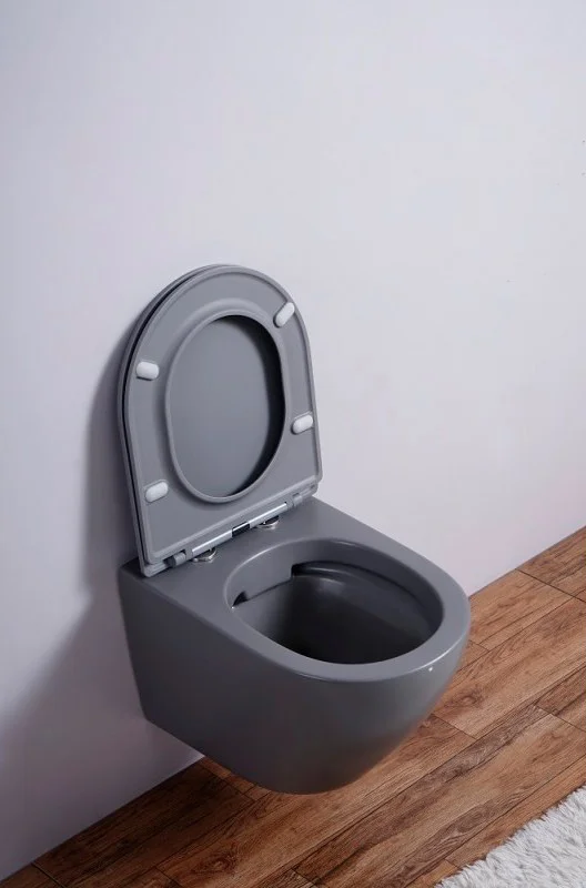 Унитаз подвесной Esbano Azalea с сиденьем микролифт, серый матовый  ESUPAZALGM - 2