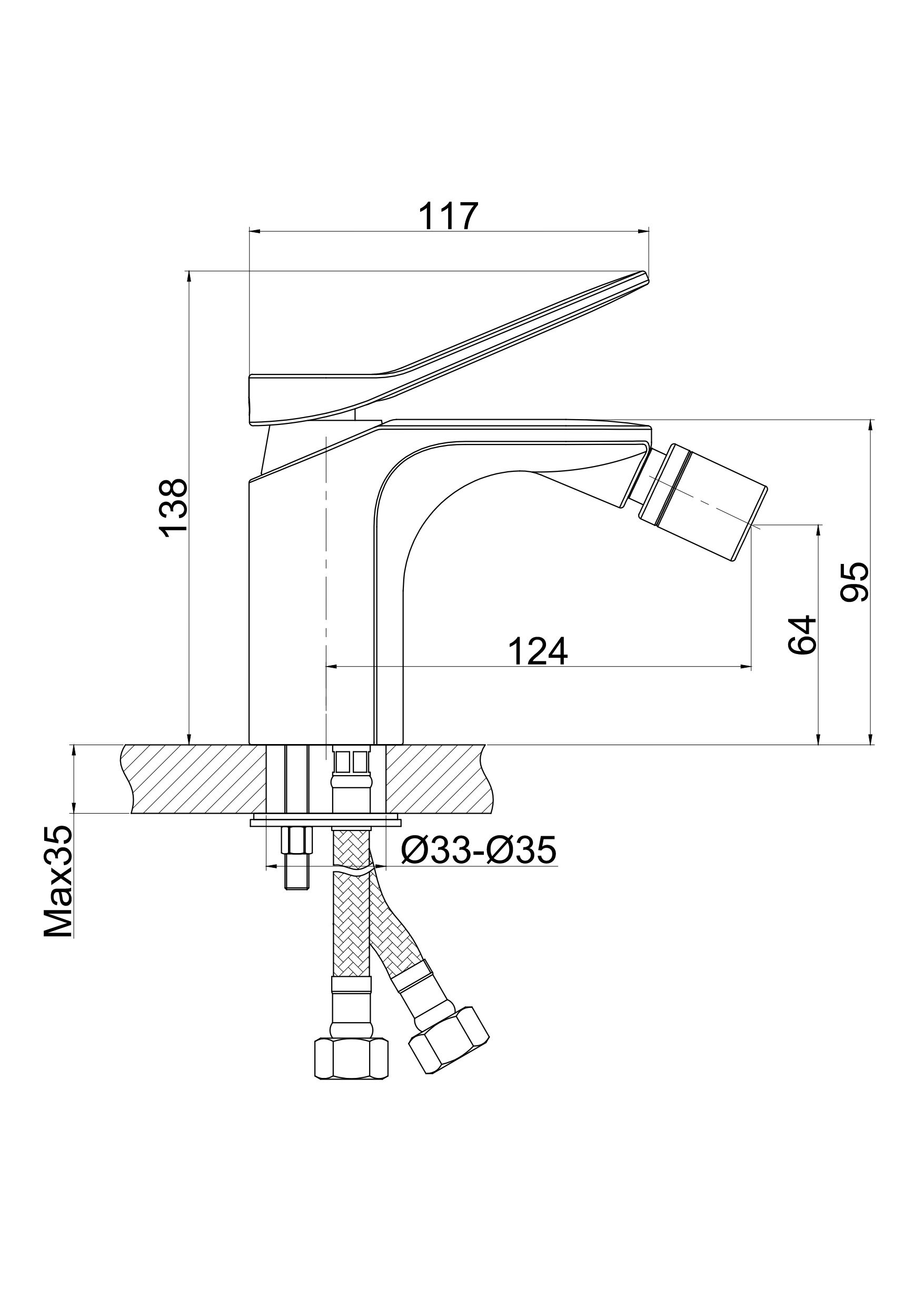 Смеситель Cersanit Odra для биде 63053 - 3