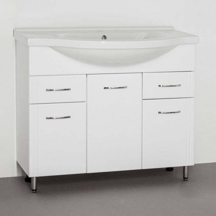 Тумба с раковиной Style Line Эко Стандарт №26 100 белая - 0