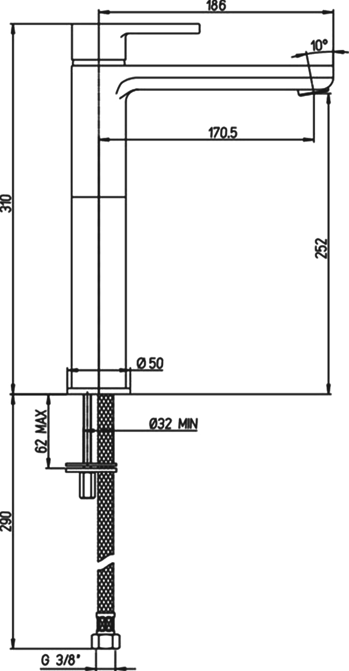 Смеситель для раковины Paini Arena 92YO205LLBLLMKM - 3