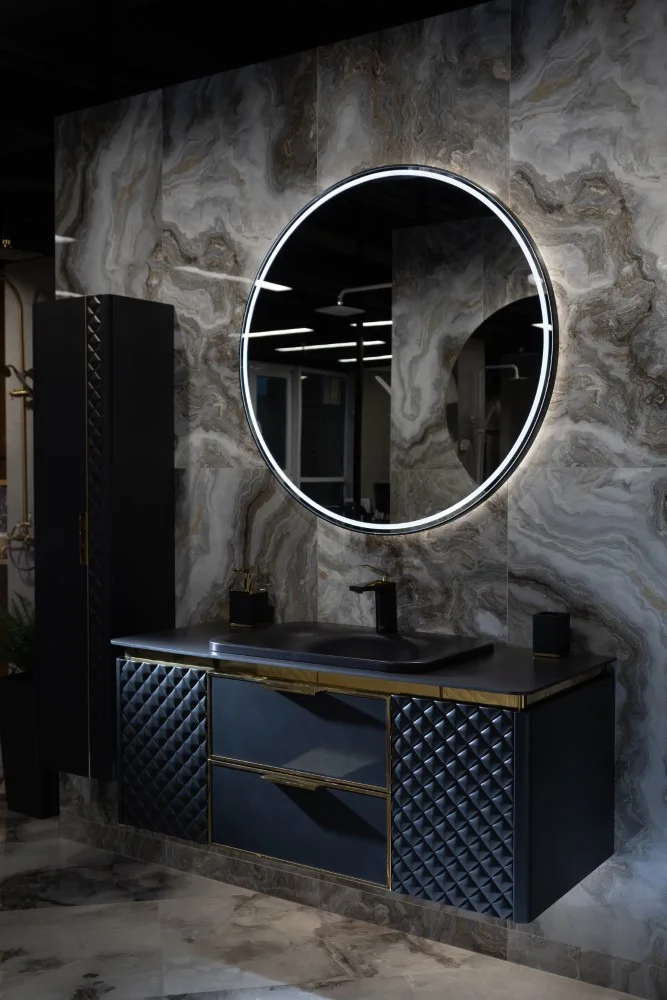 Зеркало Armadi Art Rombo 100 с подсветкой черный 545-100-B - 1