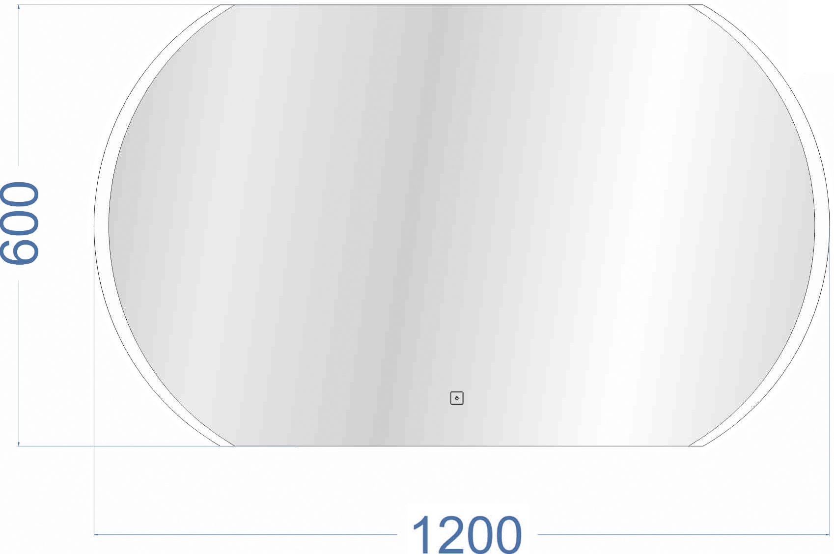 Зеркало DIWO Новгород 120 с подсветкой, овальное, с сенсорнымуправлением, настенное ЗЛП1713 - 15