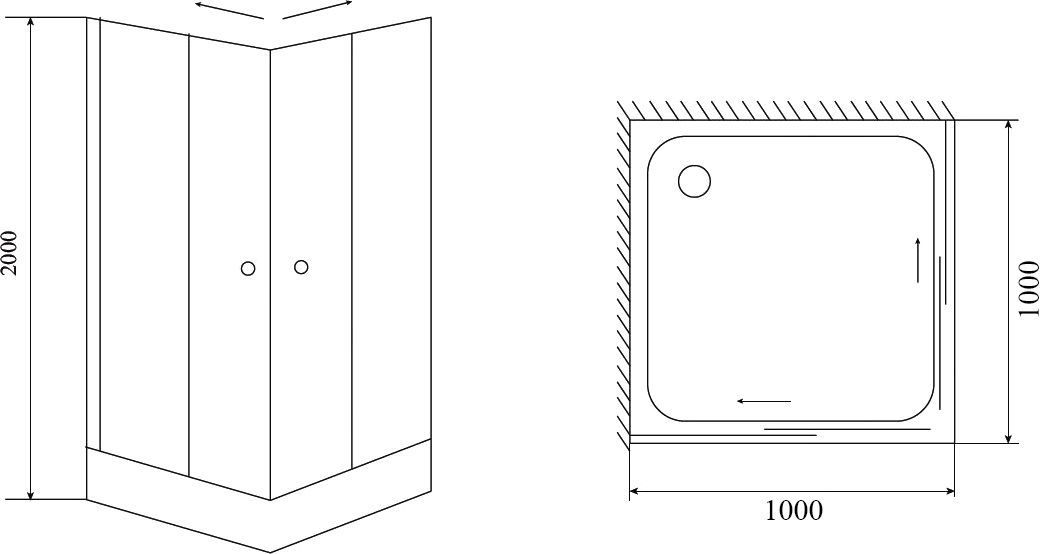 Душевой уголок Timo Romb Glass 100 см  TL-1102 Romb - 3