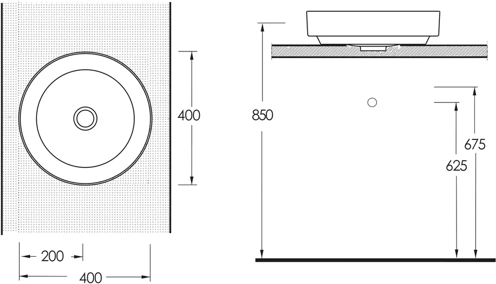 Раковина накладная beWash Alster 40 бежевый 86401073 - 1