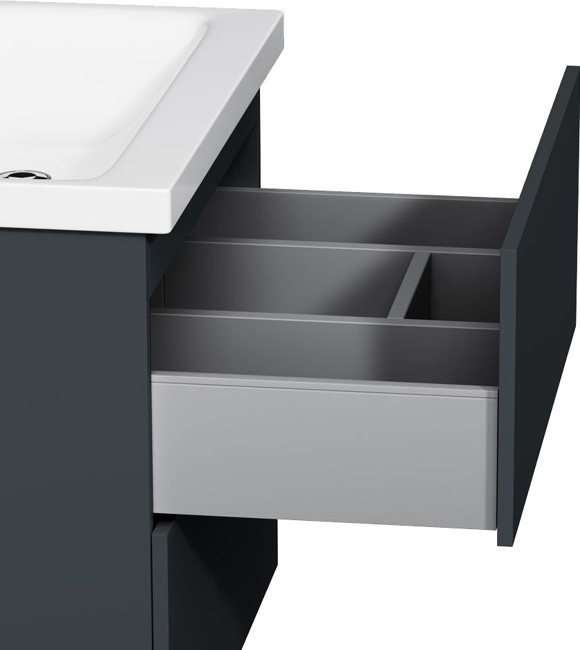 Тумба для комплекта AM.PM Gem 60 графит матовый, подвесная, с 2 ящиками M90FHX06022GM - 1