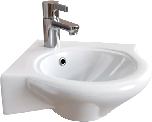 Комплект  Раковина DIWO Псков 0100 угловая + Зеркало DIWO Псков 40 с подсветкой + Сифон для раковины Wirquin Минор с отводом для стиральной машины + П 550542 - 7