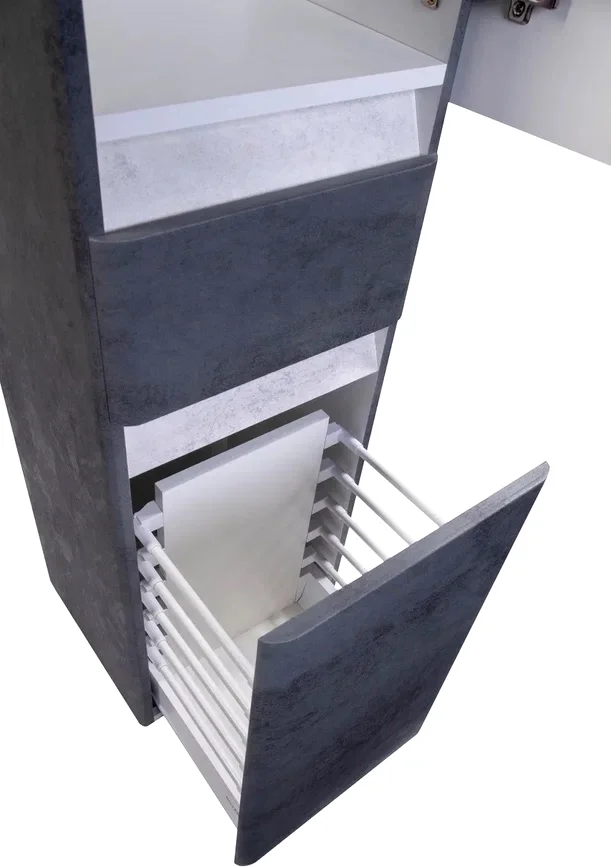 Шкаф-пенал для ванной Style Line Атлантика 35 Люкс, темный бетон  СС-00002284 - 4