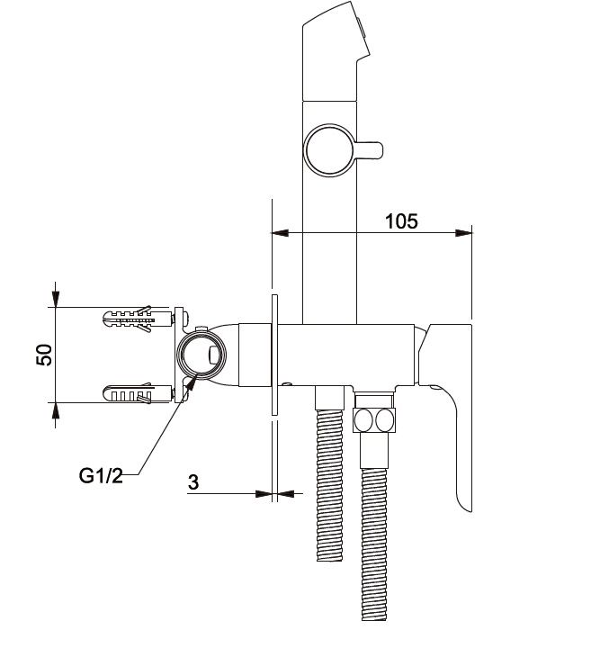 Смеситель с гигиеническим душем Gappo G7248-1 - 7